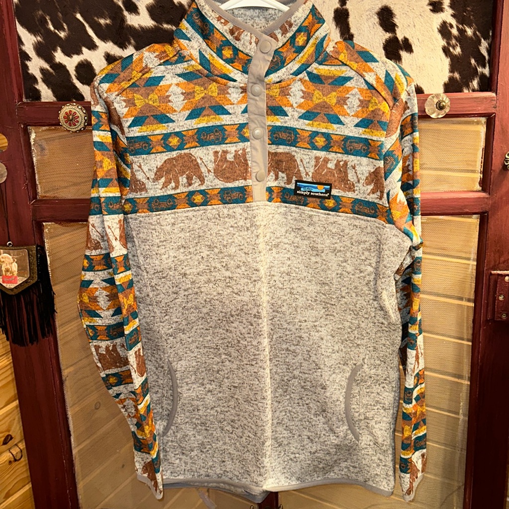Aztec 1/4 Button Pullover